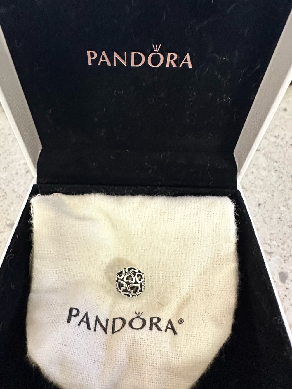 Pandora Sterling Silver Openwork Heart Charm - Silver